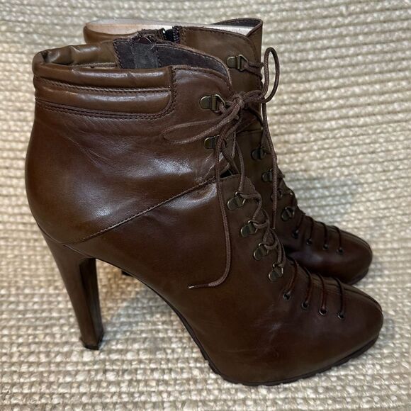 NWT Evado high heel leather lace up boots sz 39 - Picture 6 of 13